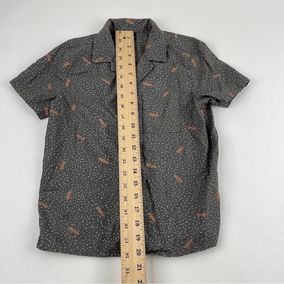 Art Class Button Up Shirt Boys Small 6/7 Gray White Dots - Picture 5 of 8